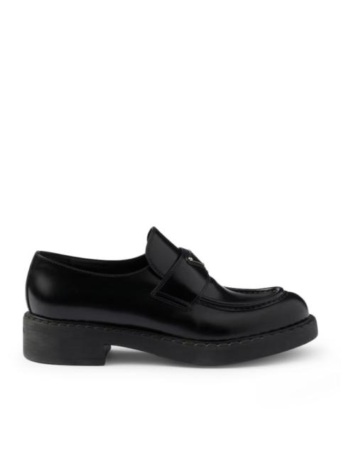 Prada Prada Women Chocolate Brushed Leather Loafers