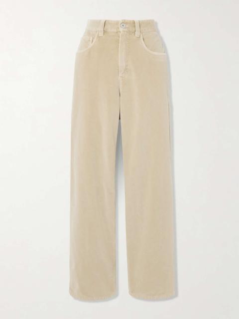 Cotton-corduroy straight-leg pants