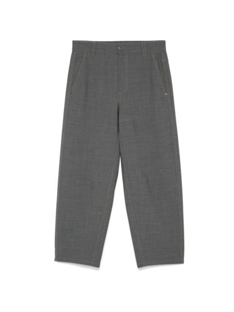 Brunello Cucinelli Brunello Cucinelli Medium Grey Wool Cropped Trousers