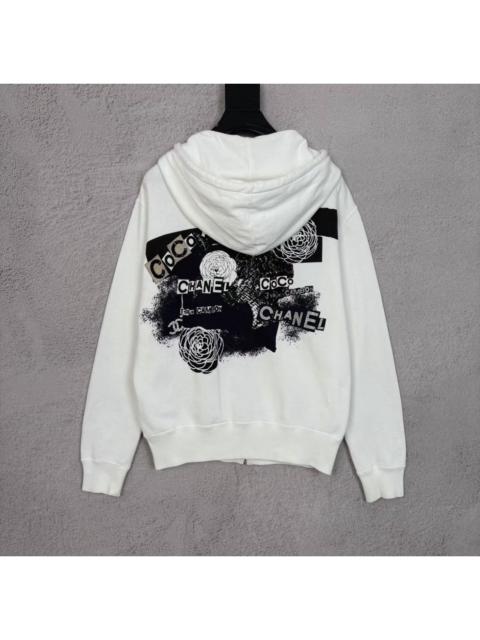 CHANEL Chanel graffiti logo zip-up hoodie