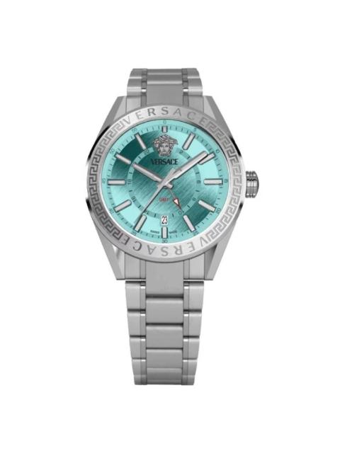 VERSACE Versace V-Code GMT Quartz Turquoise Dial Men's Watch VEAFA0324