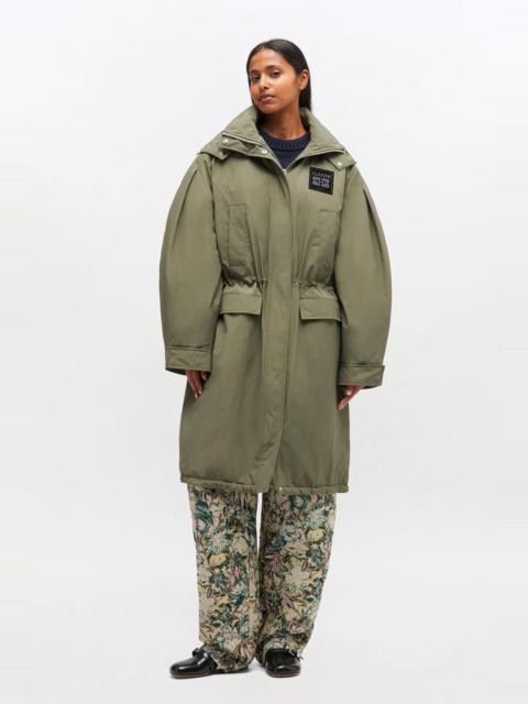 GANNI GREEN TRI-LAYER PARKA COAT
