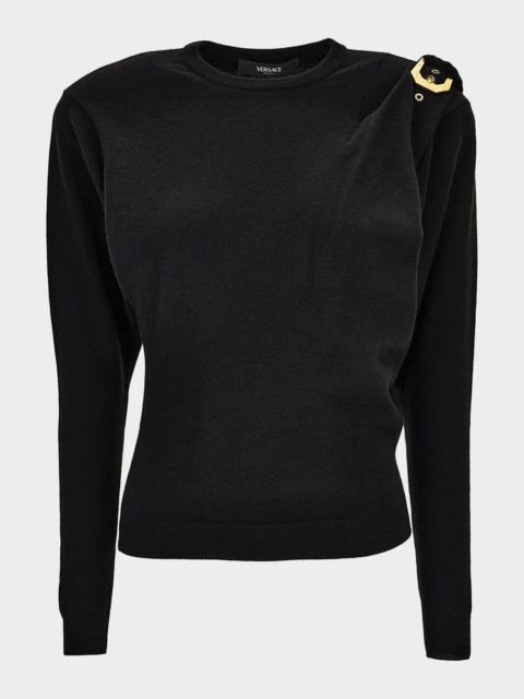 VERSACE Wool Knit Buckle Sweater