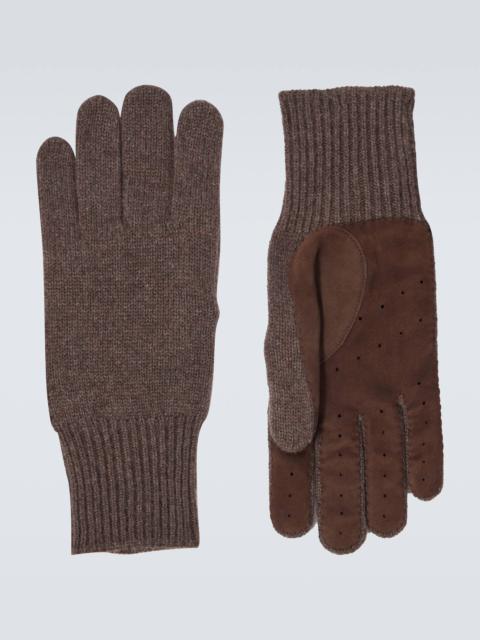 Brunello Cucinelli Cashmere and suede gloves