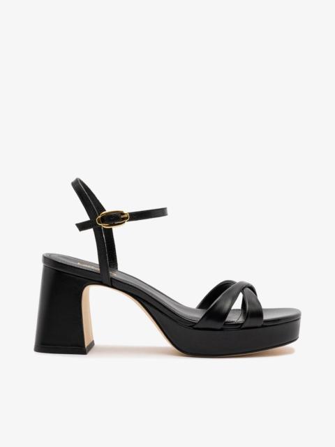 Larroudé Bianca Low Sandal In Black Leather