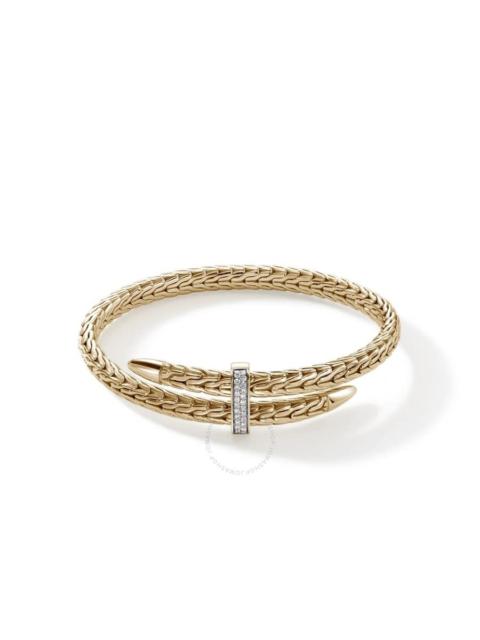 Other Designers John Hardy Spear Flex Cuff, Gold, Diamonds, 5.5MM Size Medium- CGGX9011072DI