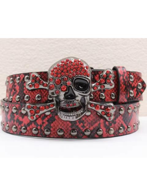 Other Designers Other - 115 cm Rhinestone Skull Halloween Belt