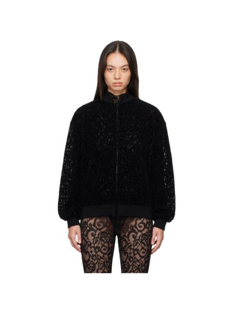 Moschino Black Lace Bomber Jacket