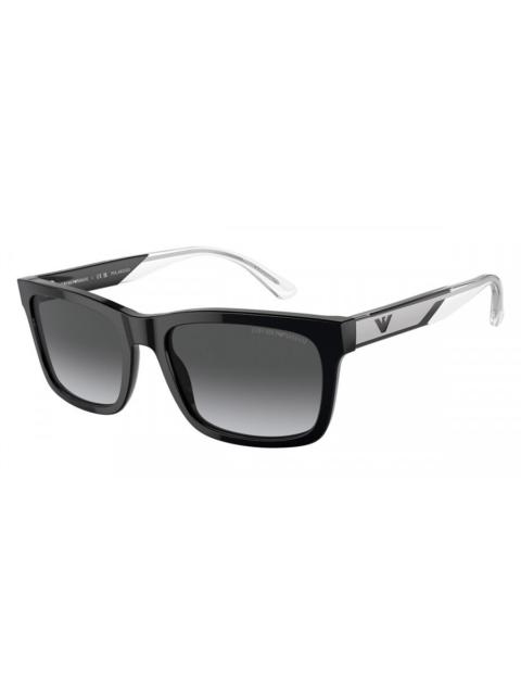 EMPORIO ARMANI Emporio Armani Polarized Grey Gradient Rectangular Men's Sunglasses EA4224F 5017T3 58