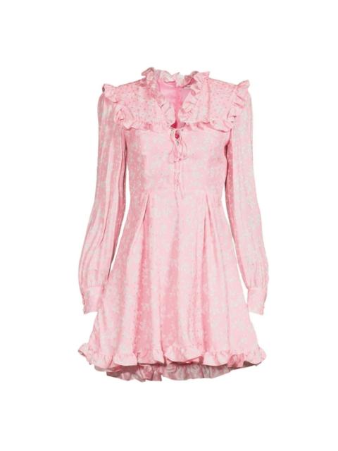 Alessandra Rich Butterfly Jacquard Silk Mini Dress