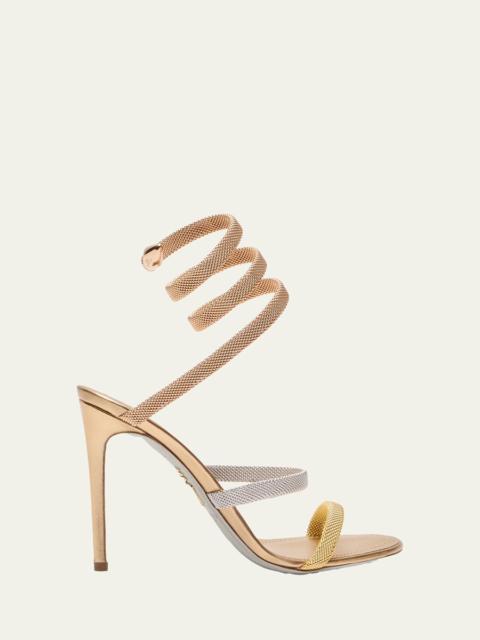 RENE CAOVILLA Cleo Gold-Filled Brass Snake-Wrap Sandals