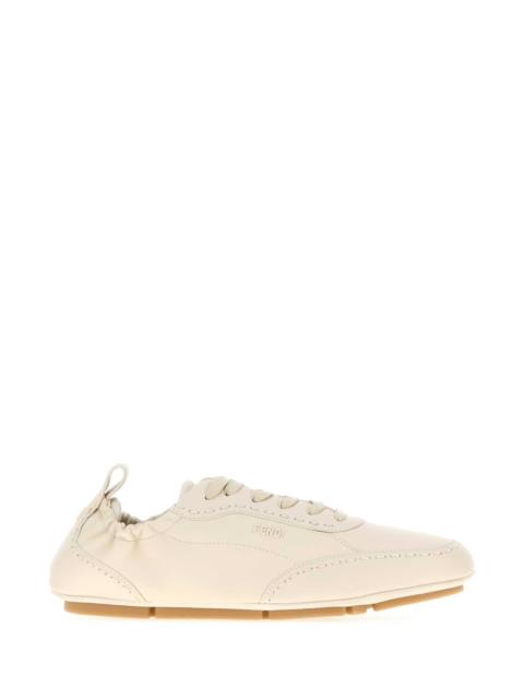 FENDI Fendi Men Ivory Leather Fendi Fit Sneakers