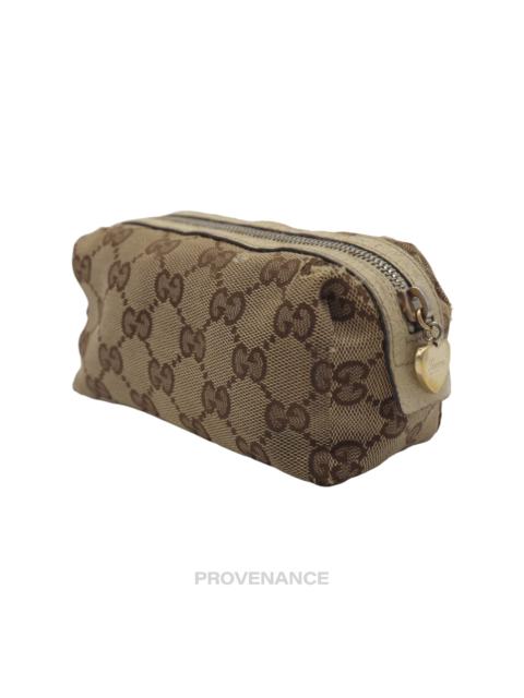 Other Designers Gucci Zip Pouch - GG Canvas White Heart