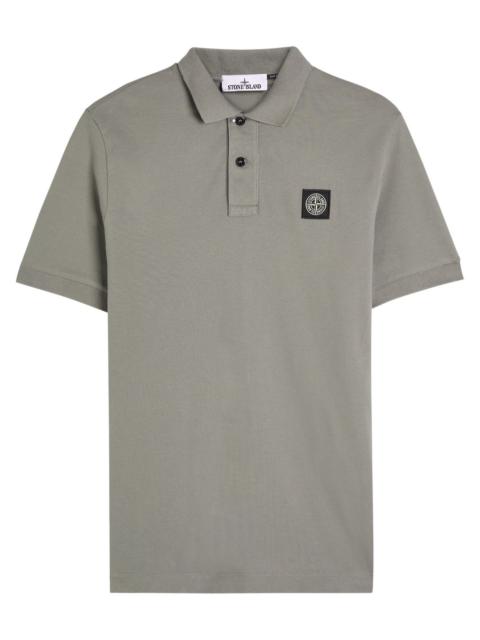 Stone Island Stone Island Logo Piqué Stretch-cotton Polo Shirt