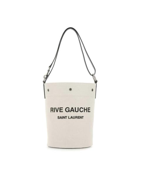 SAINT LAURENT Saint Laurent Two-tone Canvas And Leather Medium Rive Gauche Bucket Bag
