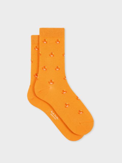 Paul Smith Women's Orange 'Duck' Socks