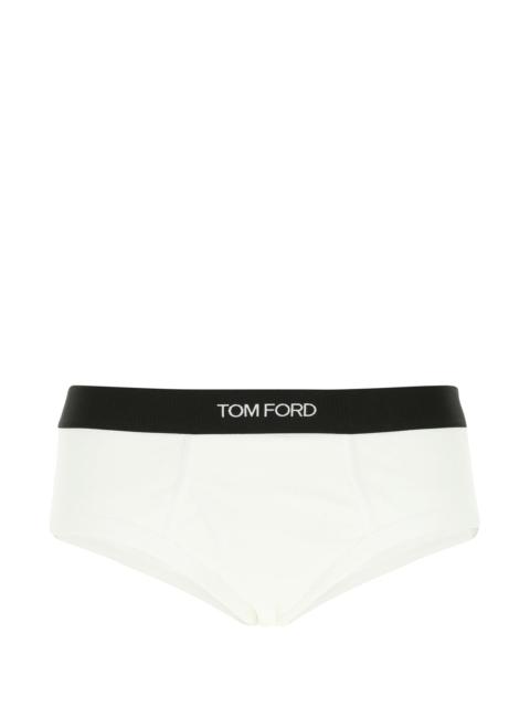 TOM FORD White stretch cotton slip