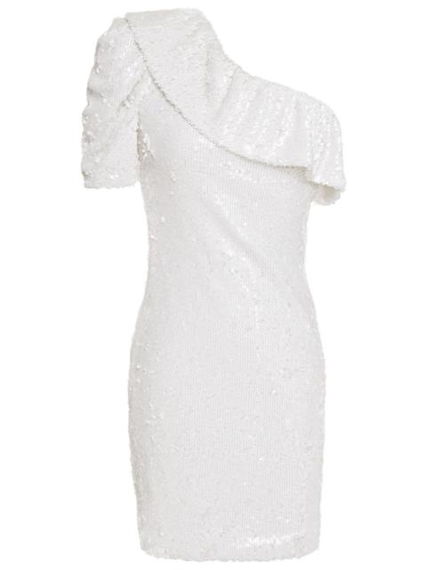 Other Designers Roxe one-shoulder ruffled sequined tulle mini dress