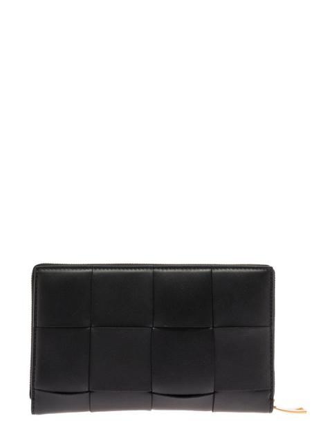 Bottega Veneta Bottega Veneta Women Black Intreccio Nappa Leather Wallet Bottega Veneta Woman