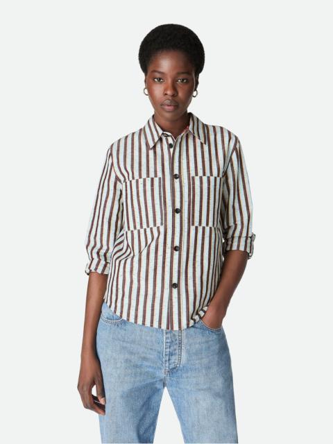 Bottega Veneta Cotton And Linen Stripe Shirt