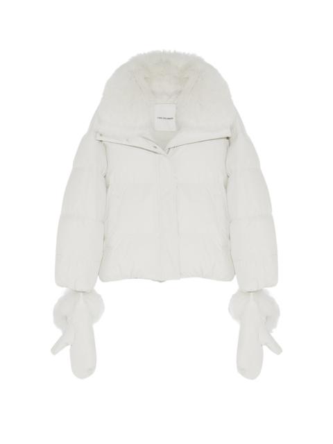 Yves Salomon Puffer jacket made from a waterproof technical fabric with a fox fur collar