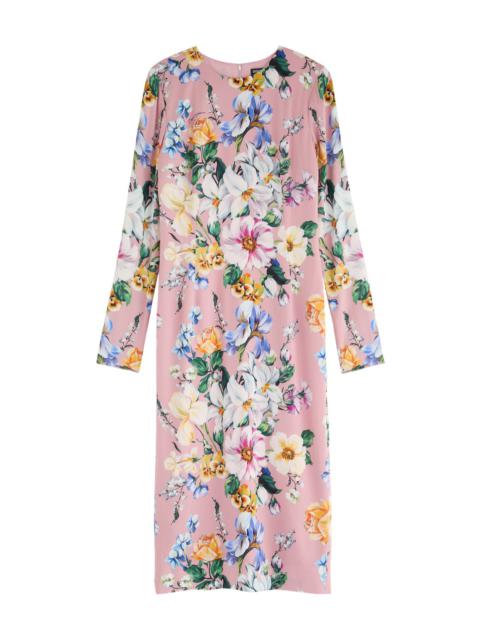 Dolce & Gabbana Floral-print Stretch-silk Midi Dress