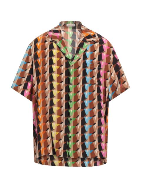 Valentino Brown Men's Patterned Shirt