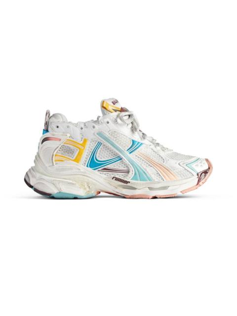 BALENCIAGA Women's Runner Sneaker  in White/yellow/pink/blue