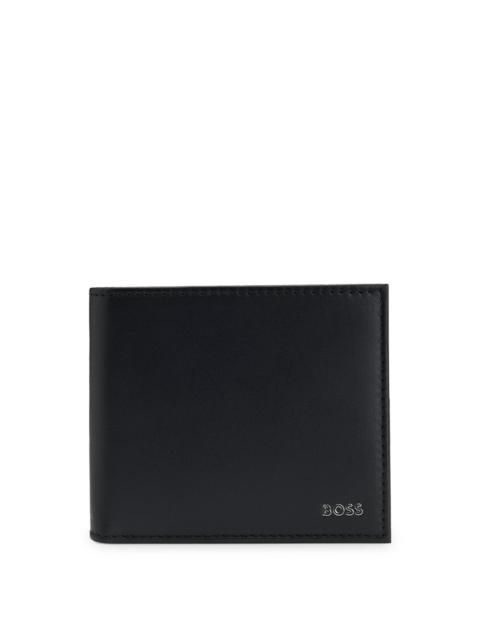 BOSS SMOOTH-LEATHER BILLFOLD WALLET WITH LOGO