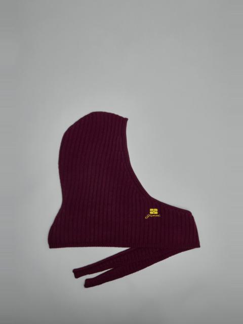 GANNI Core Future Wool Knit Balaclava