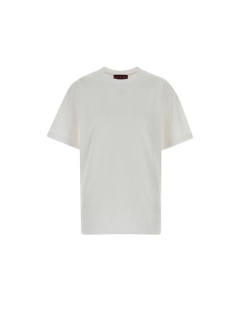 GUCCI GUCCI White Cotton T-shirt New & Authentic (Women's size:4;)