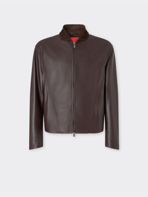 Ferrari Overshirt jacket in nappa and suede