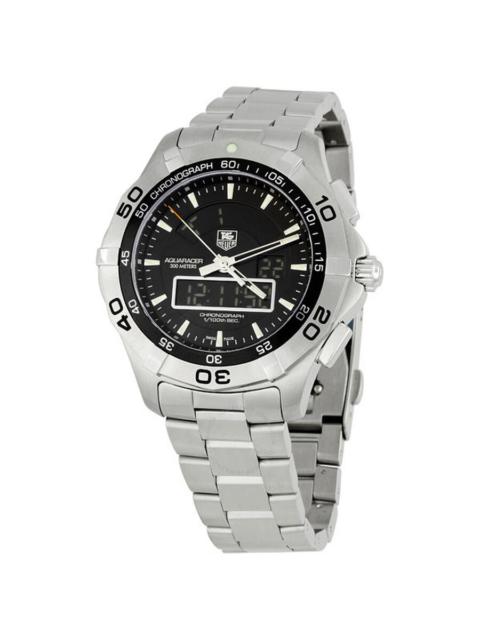 Pre-owned Tag Heuer Aquaracer Chronograph Black with both Analog and LCD display Dial Men's Watch CA
