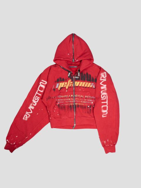 RRR123 RADICAL PAPER ROSE ZIP HOODIE
