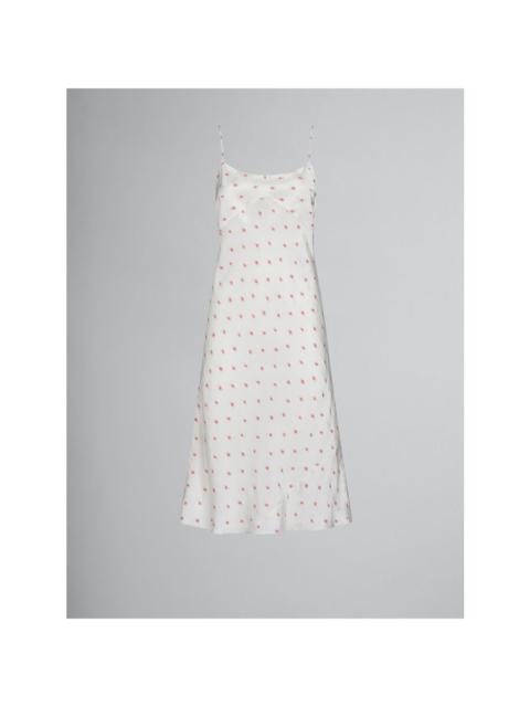 Marni Marni Women'S White Slip Dress With Floral Pattern