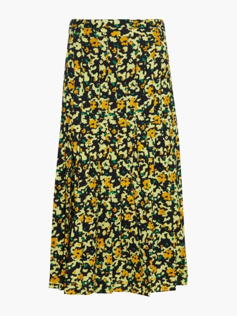 Proenza Schouler Pleated printed crepe midi skirt