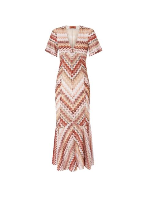 Missoni BROWN V-NECK SLEEVELESS TIERED SKIRT | miinto