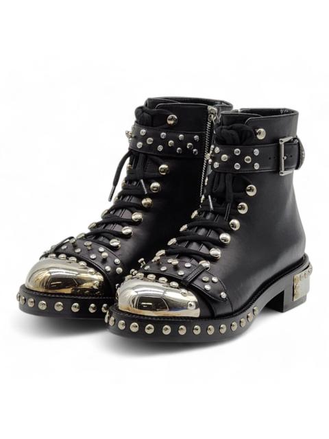 Alexander McQueen Leather Combat Boots - Leather - Black - 38.5 - $2900