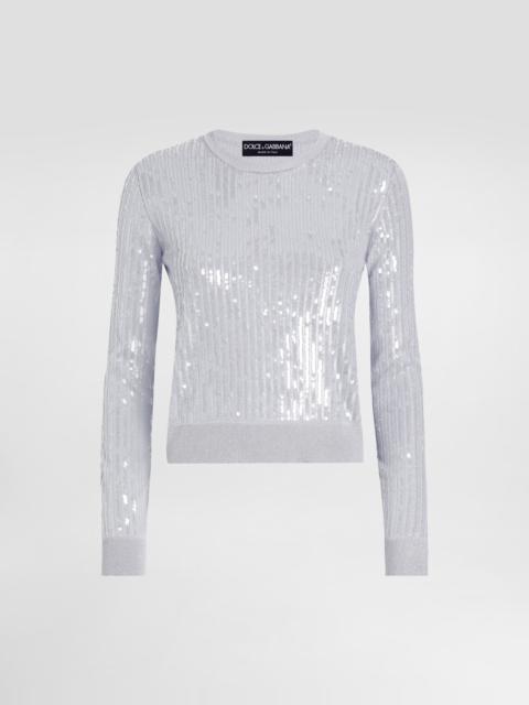 Dolce & Gabbana Crew-neck sweater with sequin embellishment