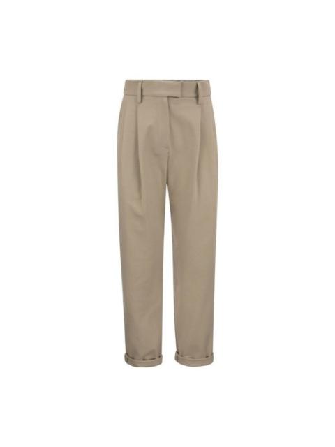 Brunello Cucinelli Brunello Cucinelli Wotalco Cotton Tapered Trousers With Cuffs