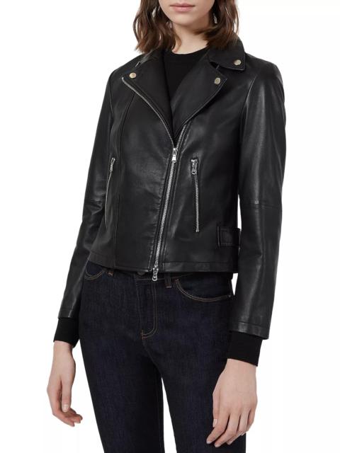 EMPORIO ARMANI Caban Leather Moto Jacket