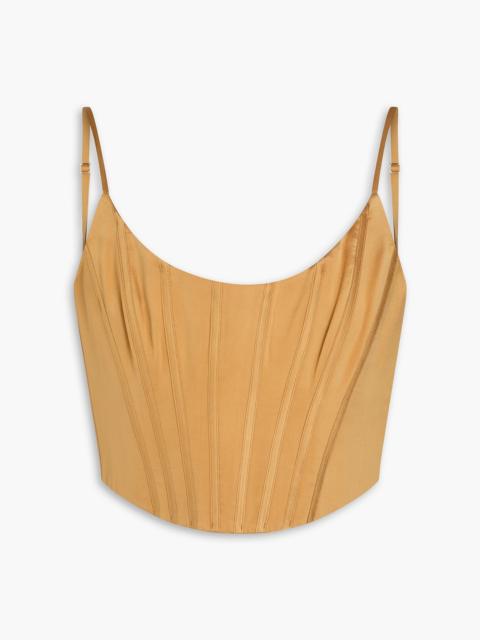 Zimmermann Cropped silk-satin bustier top