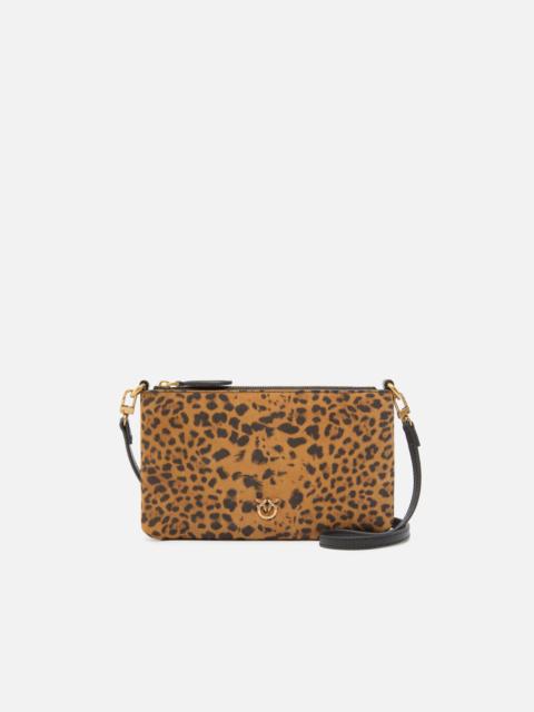 PINKO SMALL CROSSBODY CLUTCH IN LEOPARD-PRINT SUEDE