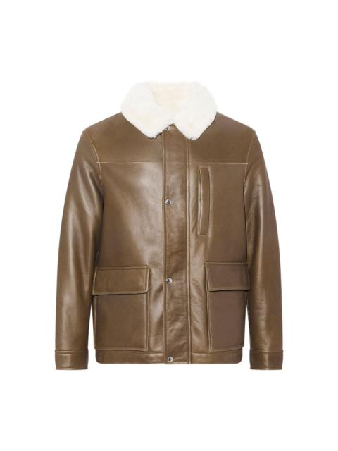 Yves Salomon shearling collar leather jacket