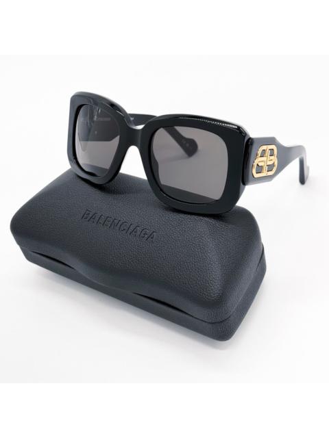 BALENCIAGA NEW BALENCIAGA BB0069S 001 BLACK SQUARE WOMEN SUNGLASSES