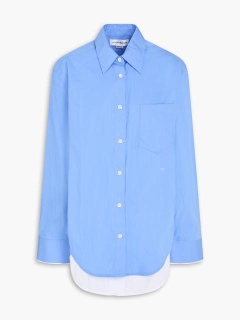 Victoria Beckham Layered two-tone cotton-poplin shirt
