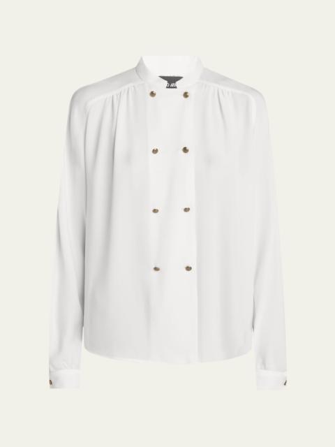 GIORGIO ARMANI Double-Breasted Silk Blouse