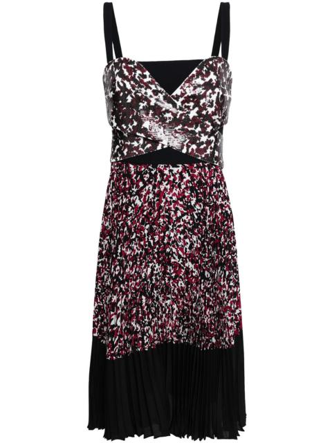 Roberto Cavalli Sequined printed silk crepe de chine dress