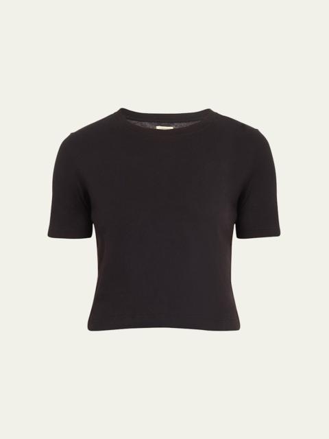 L'AGENCE Donna Short-Sleeve Cropped Tee