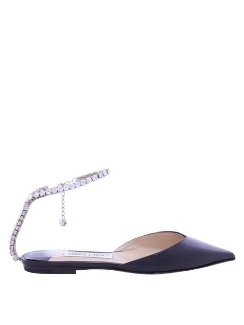 JIMMY CHOO Jimmy Choo Ladies Saeda Patent Leather Crystal Flats